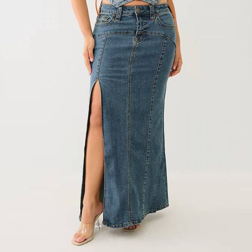 Blue Vintage Split Denim Maxi Skirt - True Religion - Modalova