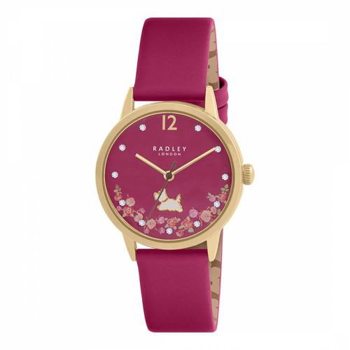 Ladies 25th Anniversary Dark Rose Open Shoulder Leather Strap Watch - Radley - Modalova