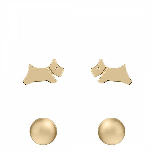 Ladies 18ct Plated Twin Pack Dog & Ball Stud Set - Radley - Modalova