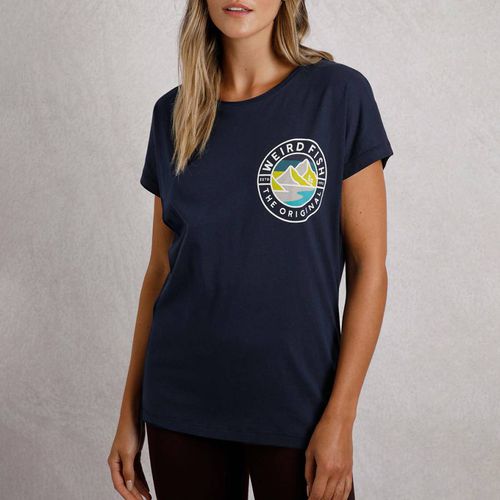 Navy Summit Print Cotton T-Shirt - Weird Fish - Modalova