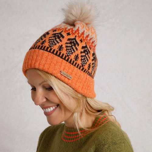 Orange Keara Fairisle Bobble Hat - Weird Fish - Modalova