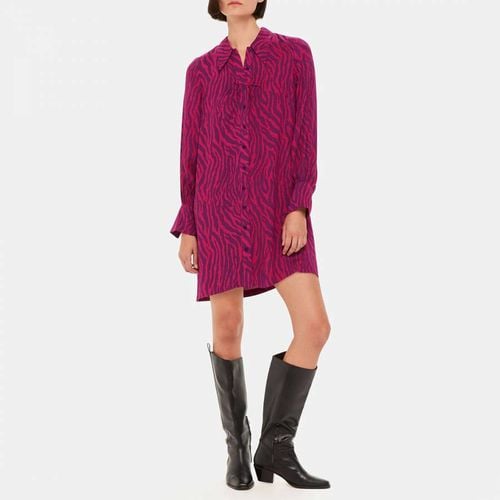 Pink Zebra Stripe Collar Mini Dress - WHISTLES - Modalova