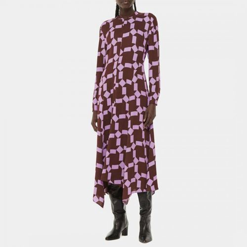 Burgundy/ Spun Check Midi Dress - WHISTLES - Modalova