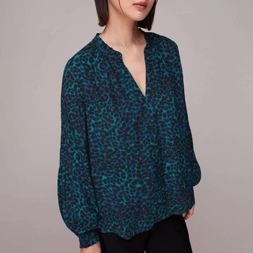 Teal Forest Leopard Blouse - WHISTLES - Modalova