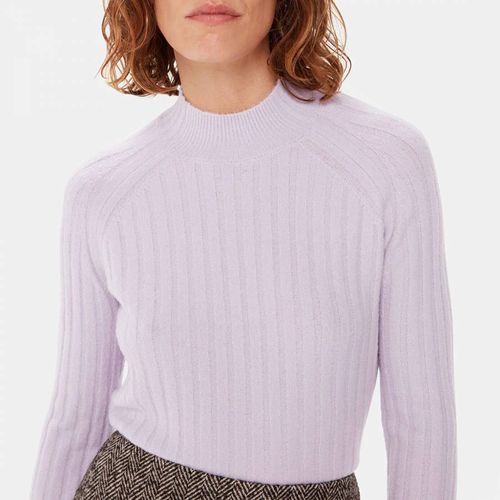 Lilac Ribbed Knit Wool Blend Jumper - WHISTLES - Modalova