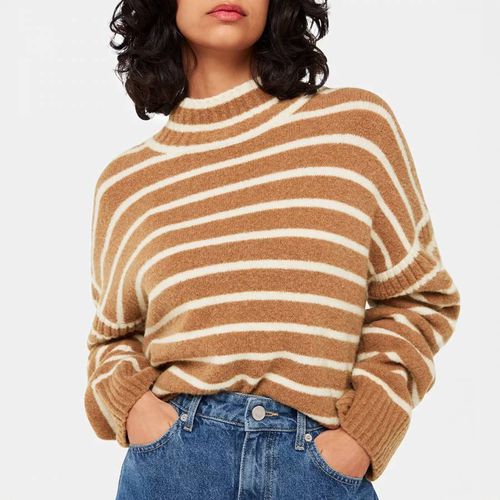 Camel Striped Wool Blend Jumper - WHISTLES - Modalova