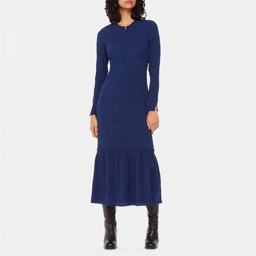 Navy Mila Textured Zip Midi Dress - WHISTLES - Modalova