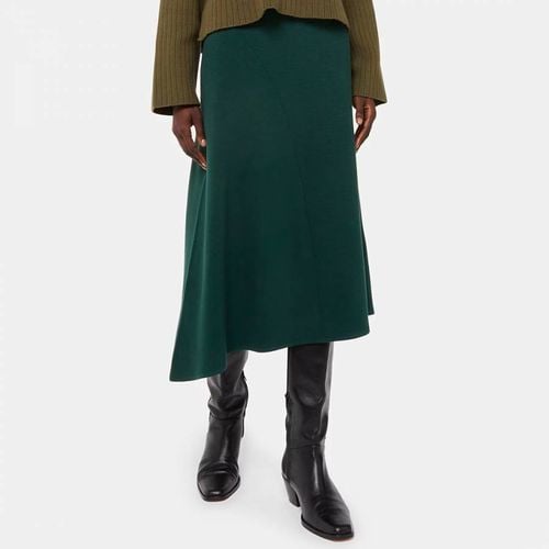 Dark Ottoman Rib Curved Midi Skirt - WHISTLES - Modalova