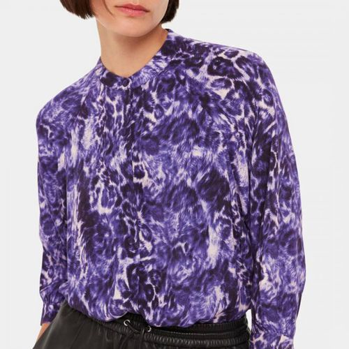 Purple Glossy Leopard Raglan Shirt - WHISTLES - Modalova