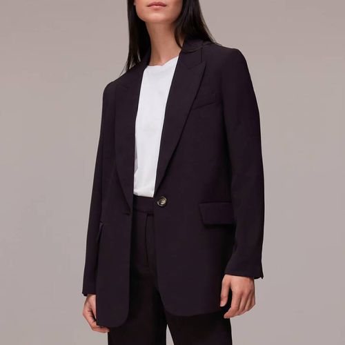 Dark Crepe Relaxed Boyfriend Blazer - WHISTLES - Modalova