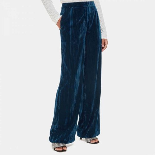 Teal Crushed Velvet Wide Trousers - WHISTLES - Modalova