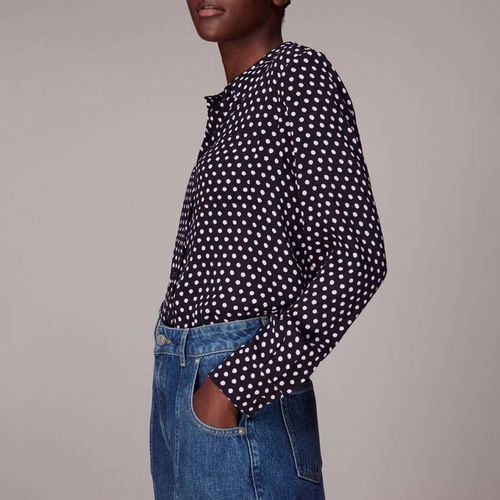 Black Dotted Spot Print Shirt - WHISTLES - Modalova