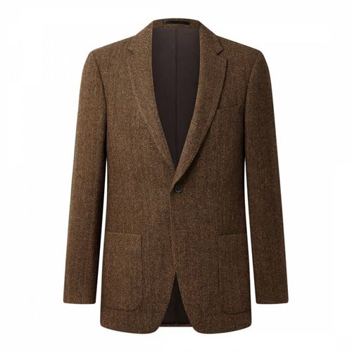 Olive Herringbone Wool Blazer - Bernard Weatherill - Modalova