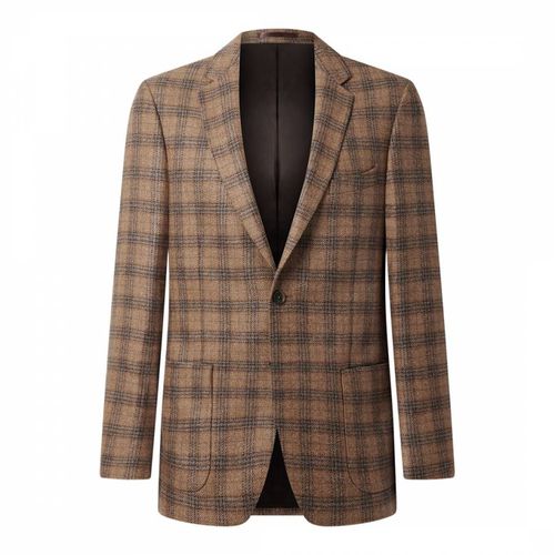 Caramel Over Check Wool Blazer - Bernard Weatherill - Modalova