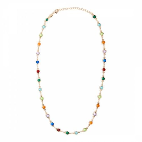 K Multi Color Round Gemstone Tennis Necklace - Liv Oliver - Modalova