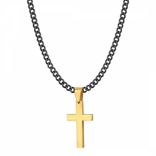 K Gold & Plated Two Tone Modern Cross Necklace - Stephen Oliver - Modalova