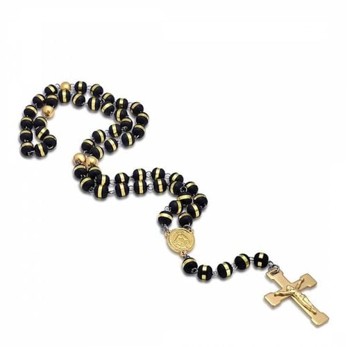 K & Black Spiritual Cross Necklace - Stephen Oliver - Modalova