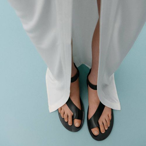 Black Flat Sandals - Mango X Victoria Beckham - Modalova