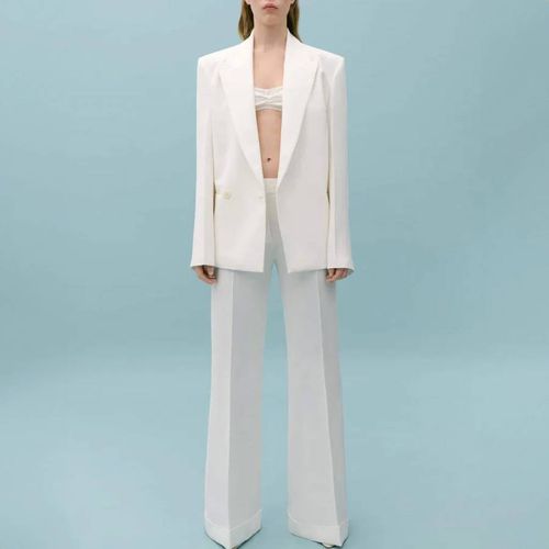 White Flared Leg Trousers - Mango X Victoria Beckham - Modalova