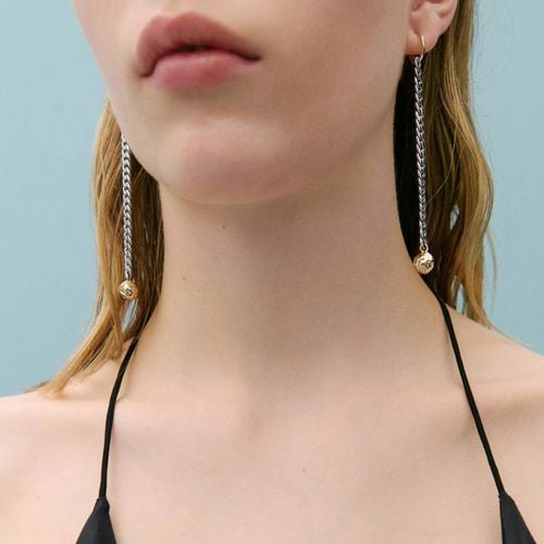 Silver Drop Down Earrings - Mango X Victoria Beckham - Modalova