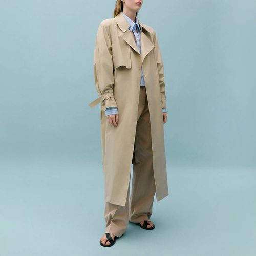 Beige Relaxed Trench Coat - Mango X Victoria Beckham - Modalova