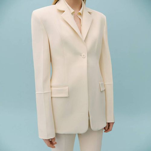 Cream Tailored Blazer - Mango X Victoria Beckham - Modalova