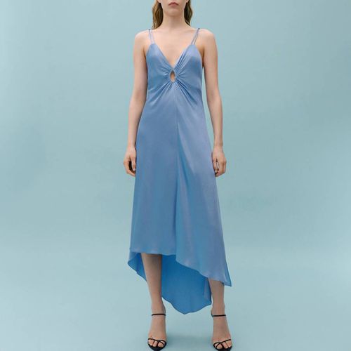 Blue Asymmetric Hem Midi Dress - Mango X Victoria Beckham - Modalova