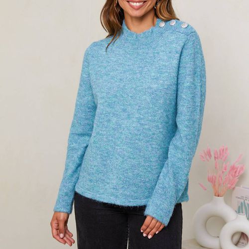 Blue Cashmere Blend Jumper - SOFT CASHMERE - Modalova