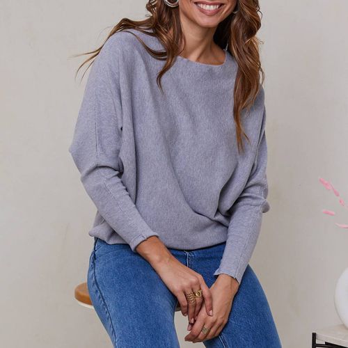 Grey Cashmere Blend Jumper - SOFT CASHMERE - Modalova