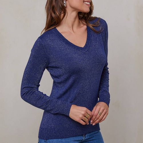 Blue Cashmere Blend Jumper - SOFT CASHMERE - Modalova