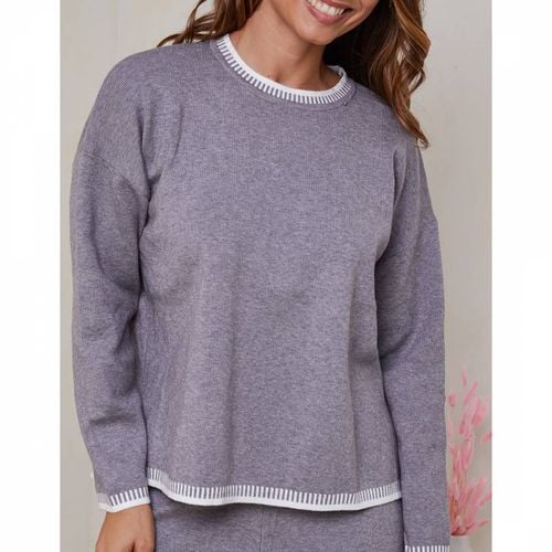 Grey Cashmere Blend Top - SOFT CASHMERE - Modalova