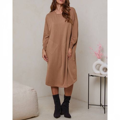 Camel Oversize Cashmere Blend Dress - SOFT CASHMERE - Modalova