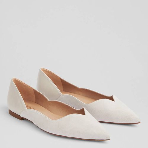 Cream Iris Suede Leather Flat Shoes - L K Bennett - Modalova