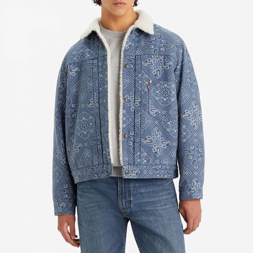 Blue Printed Sherpa Trucker Jacket - Levi's - Modalova