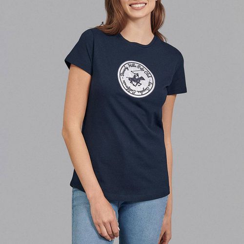 Navy Script Crest Patch T-Shirt - Beverly Hills Polo Club - Modalova