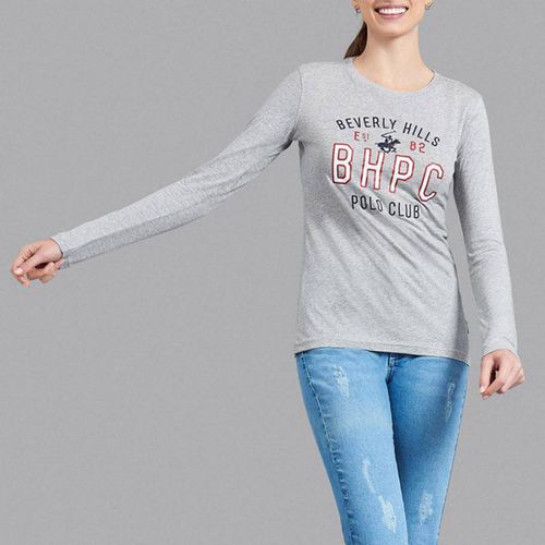 Grey Logo Long Sleeve T-Shirt - Beverly Hills Polo Club - Modalova