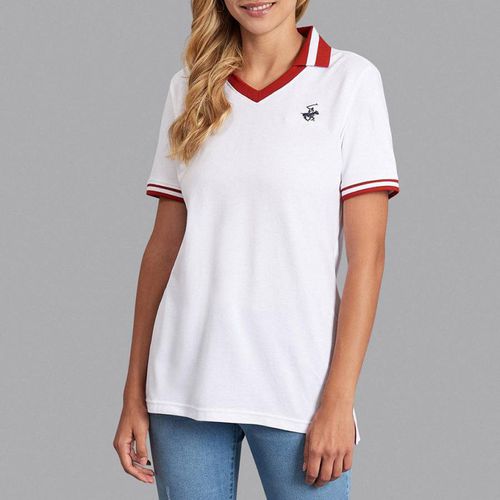 White Tipped V-Neck Polo Shirt - Beverly Hills Polo Club - Modalova