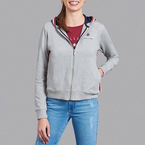 Grey Tipped Zip Hoodie - Beverly Hills Polo Club - Modalova