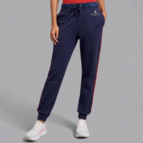 Navy Waistband Stripe Joggers - Beverly Hills Polo Club - Modalova