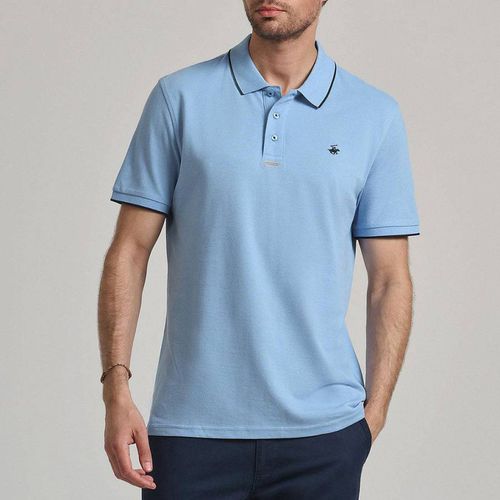 Blue Tipped Placket Tag Polo Shirt - Beverly Hills Polo Club - Modalova