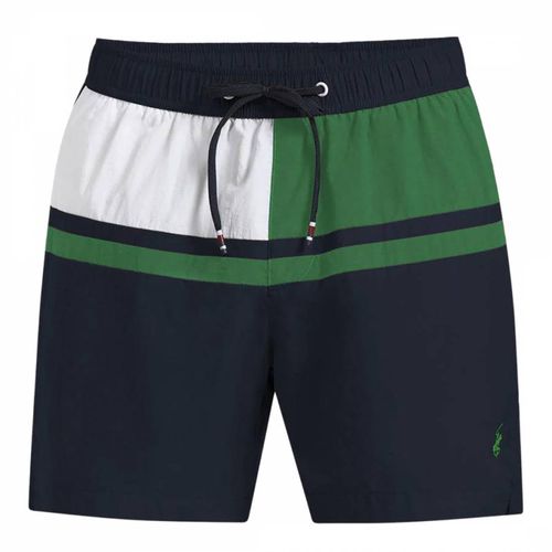 Navy Contrast Panel Swim Shorts - Beverly Hills Polo Club - Modalova