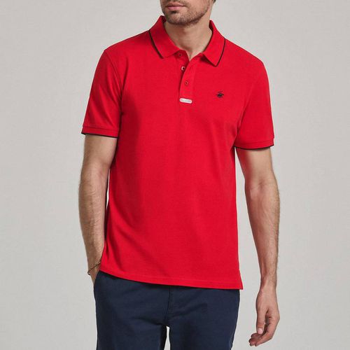 Red Tipped Placket Tag Polo Shirt - Beverly Hills Polo Club - Modalova