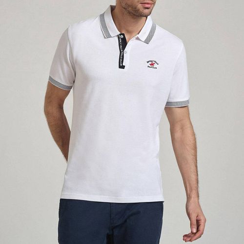 White Fine Tipped Polo Shirt - Beverly Hills Polo Club - Modalova