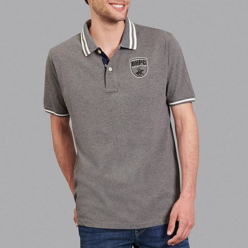 Charcoal Tipped Shield Badge Polo Shirt - Beverly Hills Polo Club - Modalova