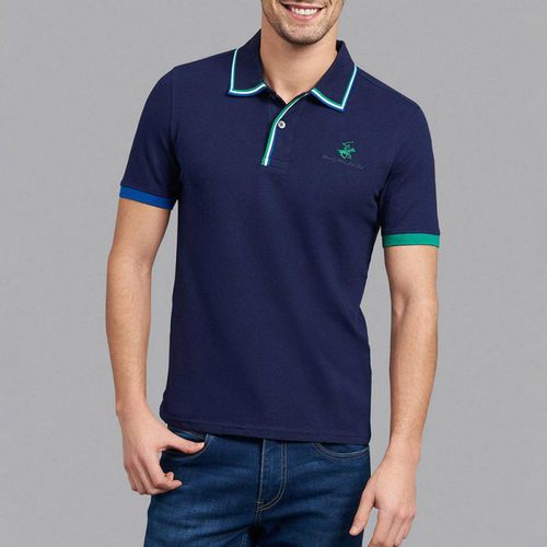 Asymmetric Tipped Signature Polo Shirt - Beverly Hills Polo Club - Modalova