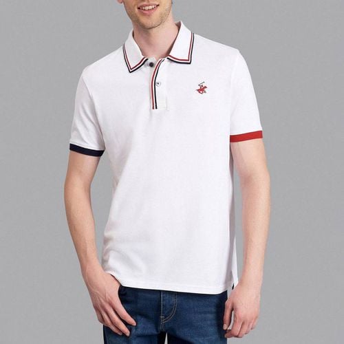 Asymmetric Tipped Signature Polo Shirt - Beverly Hills Polo Club - Modalova