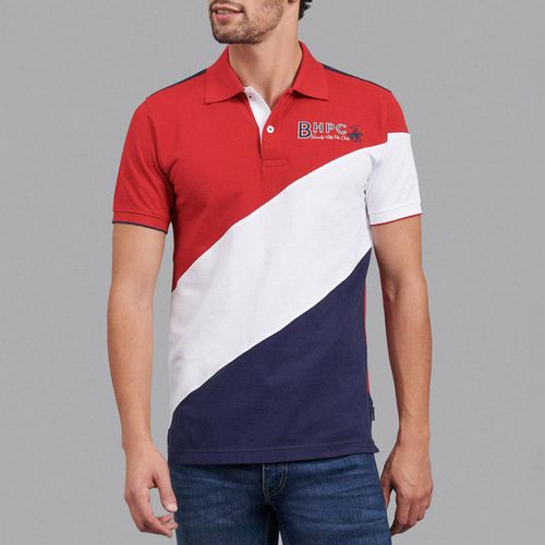 Red Asymmetric Logo Polo Shirt - Beverly Hills Polo Club - Modalova