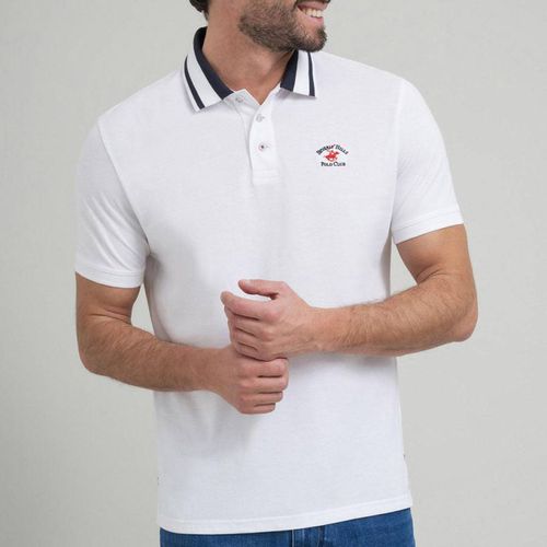 White Collar Stripe Polo Shirt - Beverly Hills Polo Club - Modalova