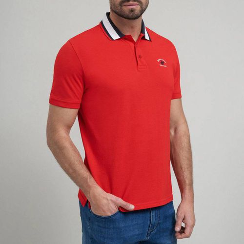 Red Collar Stripe Polo Shirt - Beverly Hills Polo Club - Modalova