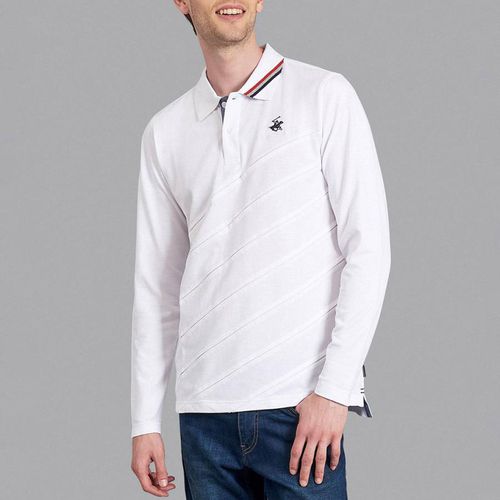 White Slash Front Ls Polo Shirt - Beverly Hills Polo Club - Modalova